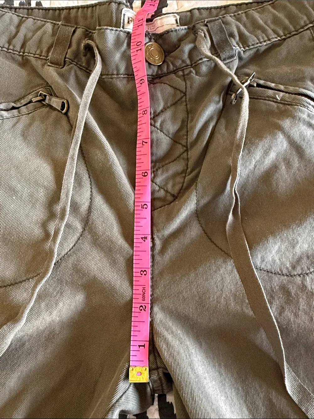 Free People Women's Olive Drawstring Cargo Joggers size 4